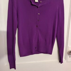 Purple Button-Up Cardigan